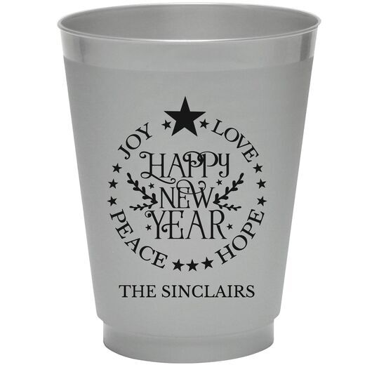 Happy New Year Colored Shatterproof Cups